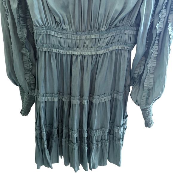Ulla Johnson Gemma Green Tiered Ruffled Mini Dress Size XXS (00) - Picture 6 of 8